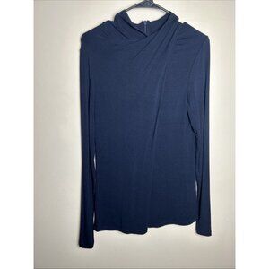 ELIE TAHARI Women’s Twist Knot Draped Top Navy Long Sleeve Size Medium